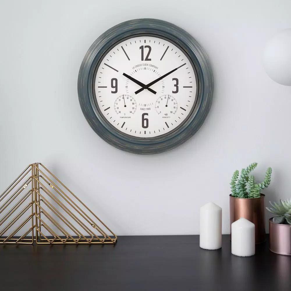 La Crosse Technology La Crosse Clock Company 18 in. Hamilton Metal Analog Quartz Indoor/Outdoor Wall Clock