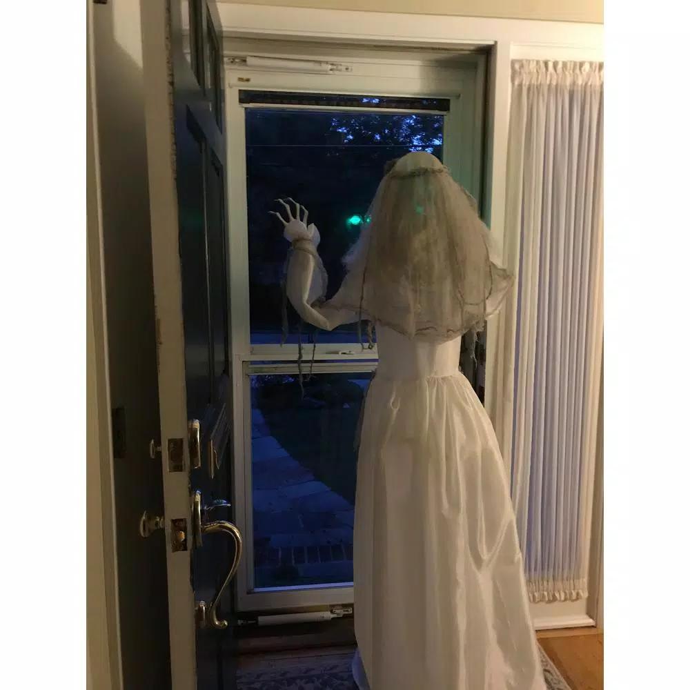 Unbranded 63 in. Animated Standing Zombie Bride Halloween Decoration