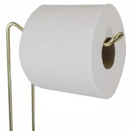 Home Basics Prism Freestanding Gold Toilet Paper Holder with Storage Base thumbnail 4