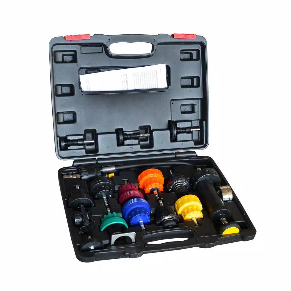 Steel Core 16-Piece Radiator Pressure Tester Kit for Automotive Cooling Systems