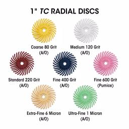Dedeco Sunburst 7/8 in. Knife-Edge Radial Discs, 220-Grit, 1/16 in. Thickness, 12-Pack thumbnail 3