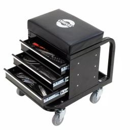 Omega 92450 Heavy Duty Mechanic's Creeper Seat with 3-Drawer Tool Box, 450 lb Capacity thumbnail 1