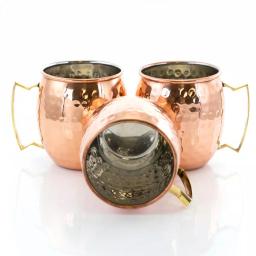 Gibson Elite 18 oz. Hammered Brass Copper Mule Mugs, 8-Piece Set thumbnail 4