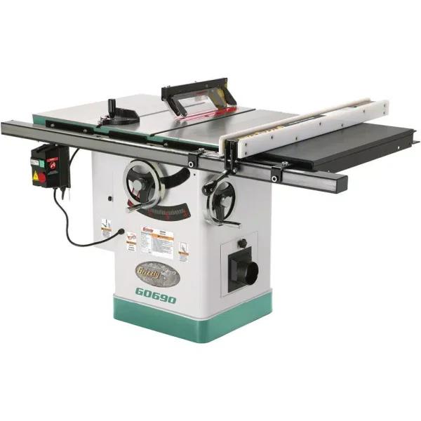 Grizzly Industrial 10 in. 3 HP 220-Volt Cabinet Table Saw with Left Tilting Capability and Riving Knife