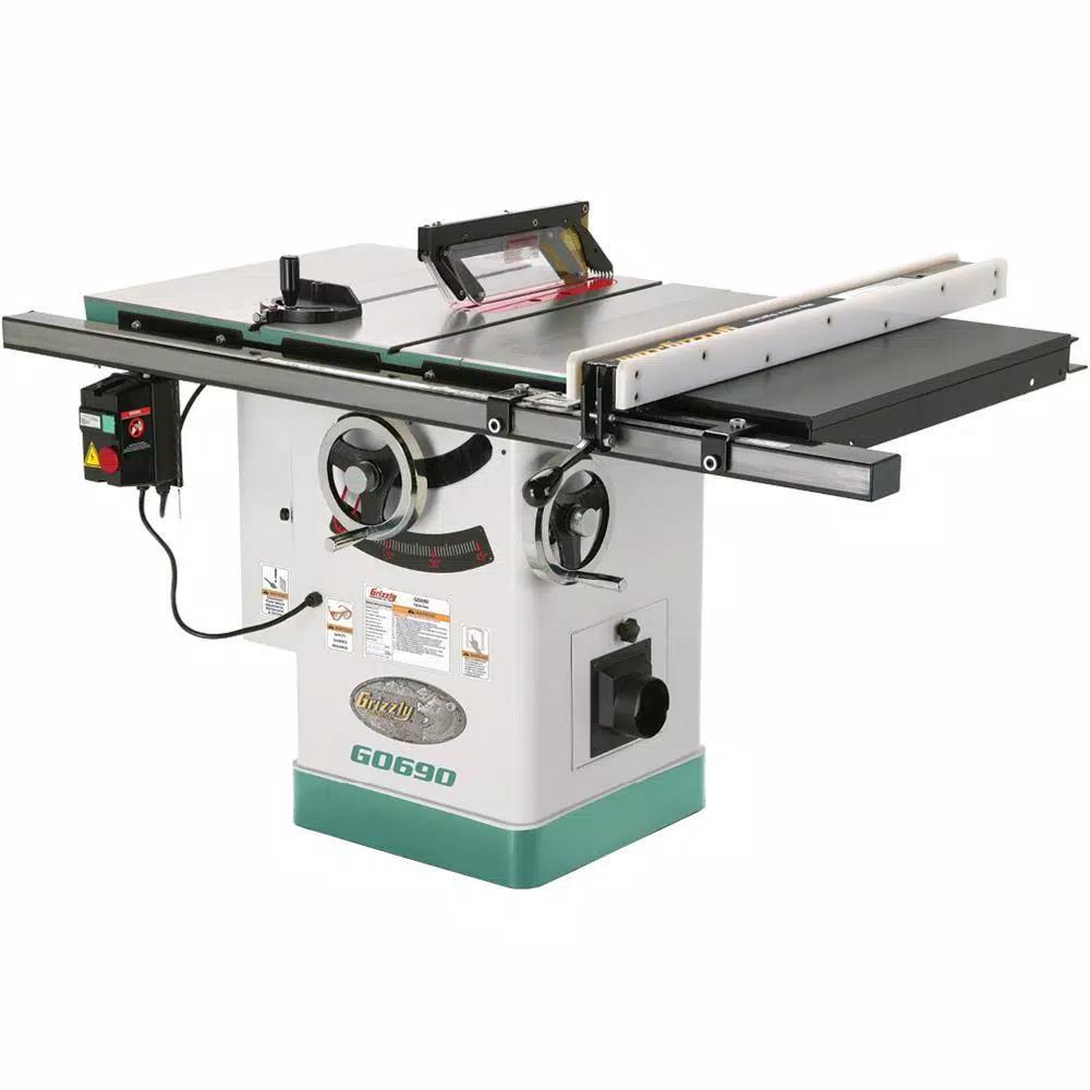 Grizzly Industrial 10 in. 3 HP 220-Volt Cabinet Table Saw with Left Tilting Capability and Riving Knife