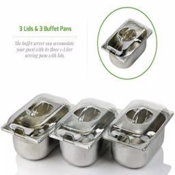 Ovente FW153W 3-Tray Buffet Server with Stand-Alone Warming Tray, Stainless Steel thumbnail 7