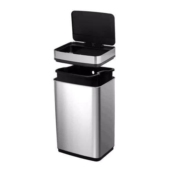 Boyel Living 13 Gallon Automatic Touchless Infrared Motion Sensor Stainless Steel Garbage Can, Silver