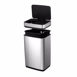 Boyel Living 13 Gallon Automatic Touchless Infrared Motion Sensor Stainless Steel Garbage Can, Silver thumbnail 1