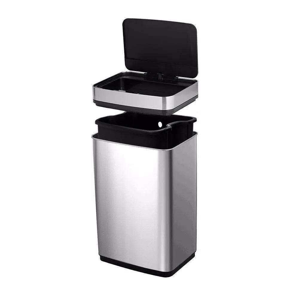Boyel Living 13 Gallon Automatic Touchless Infrared Motion Sensor Stainless Steel Garbage Can, Silver