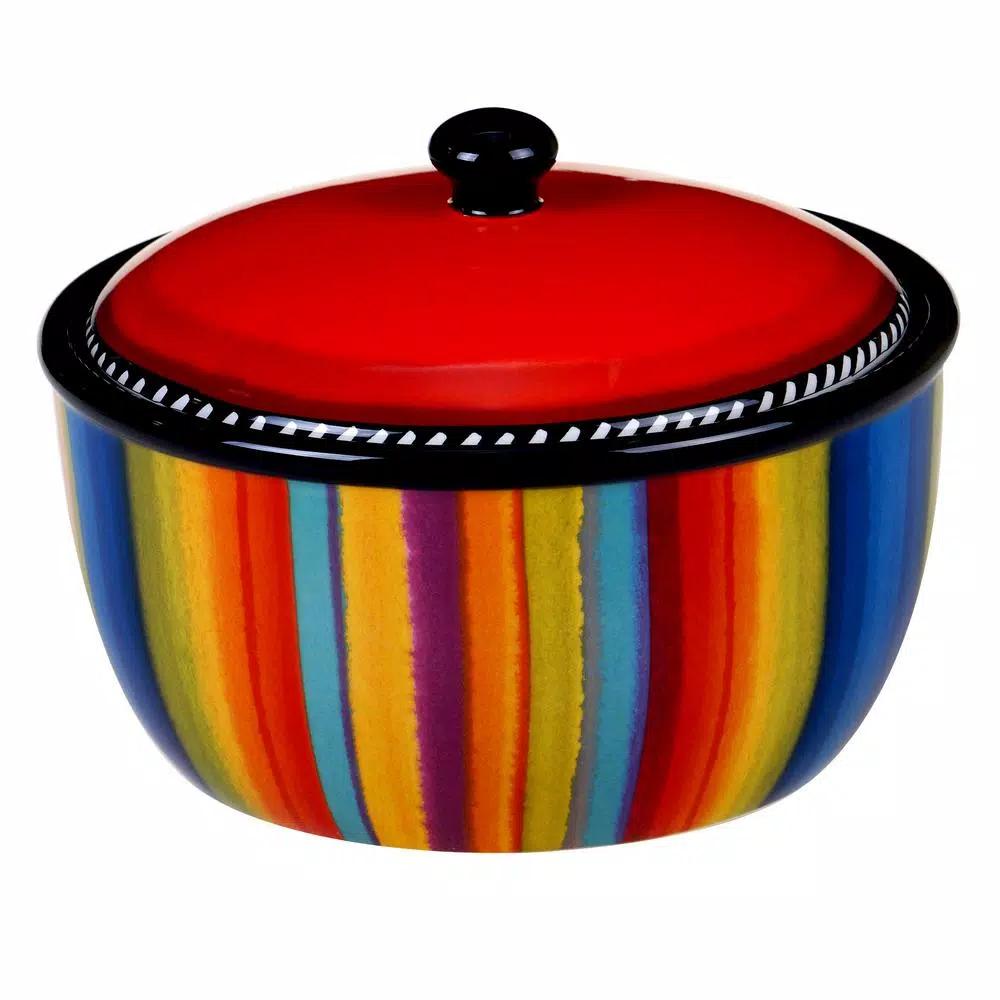 Certified International Sierra 8.25 in. Multicolored Earthenware Bean Pot