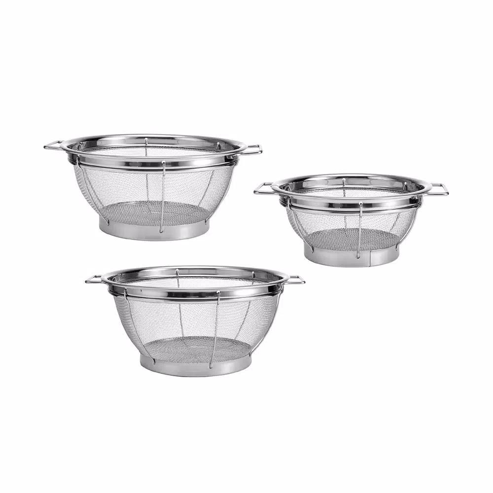 Farberware Stainless Steel Sieve Set of 3 - Fine Mesh Strainers