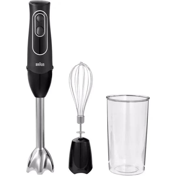 Braun MultiQuick 5 MQ505 2-Speed Immersion Blender Set with Beaker and Whisk, Black