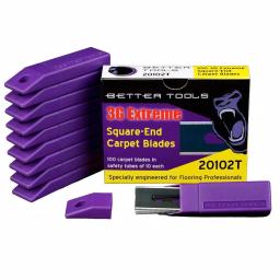 Better Tools Gorilla Blades 0.017 in. Square End Slotted Carpet Blades, High Carbon Blue Steel (100-Count Box) thumbnail 1