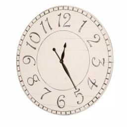 BrandtWorks 36 in. Oversized Antique White Farmhouse Wall Clock with Wood Slat Construction thumbnail 4