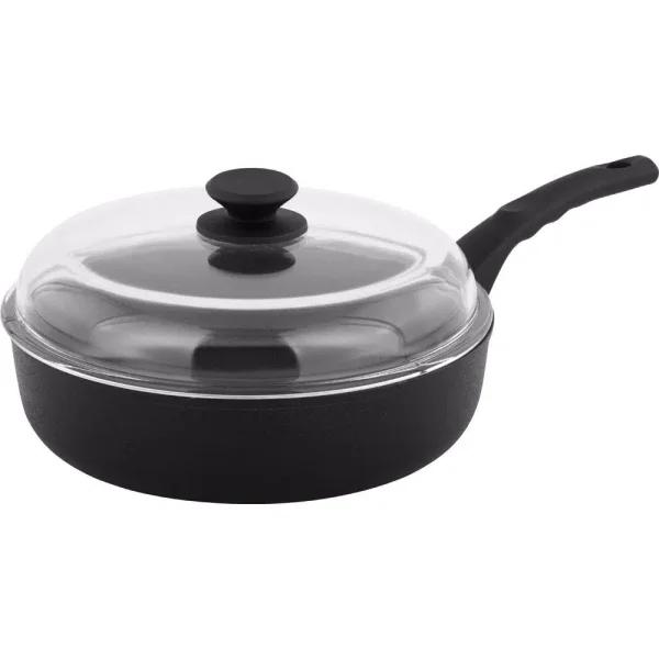 KOCH SYSTEME CS CS KOCHSYSTEME Munster 11 in. Aluminum Nonstick Frying Pan with Glass Lid, Black