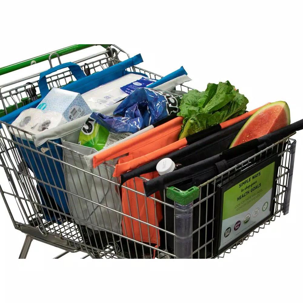 BergHOFF Trolley Bags Original Metro Reusable Grocery Shopping Cart Bag Set, 4-Piece Multi-Color
