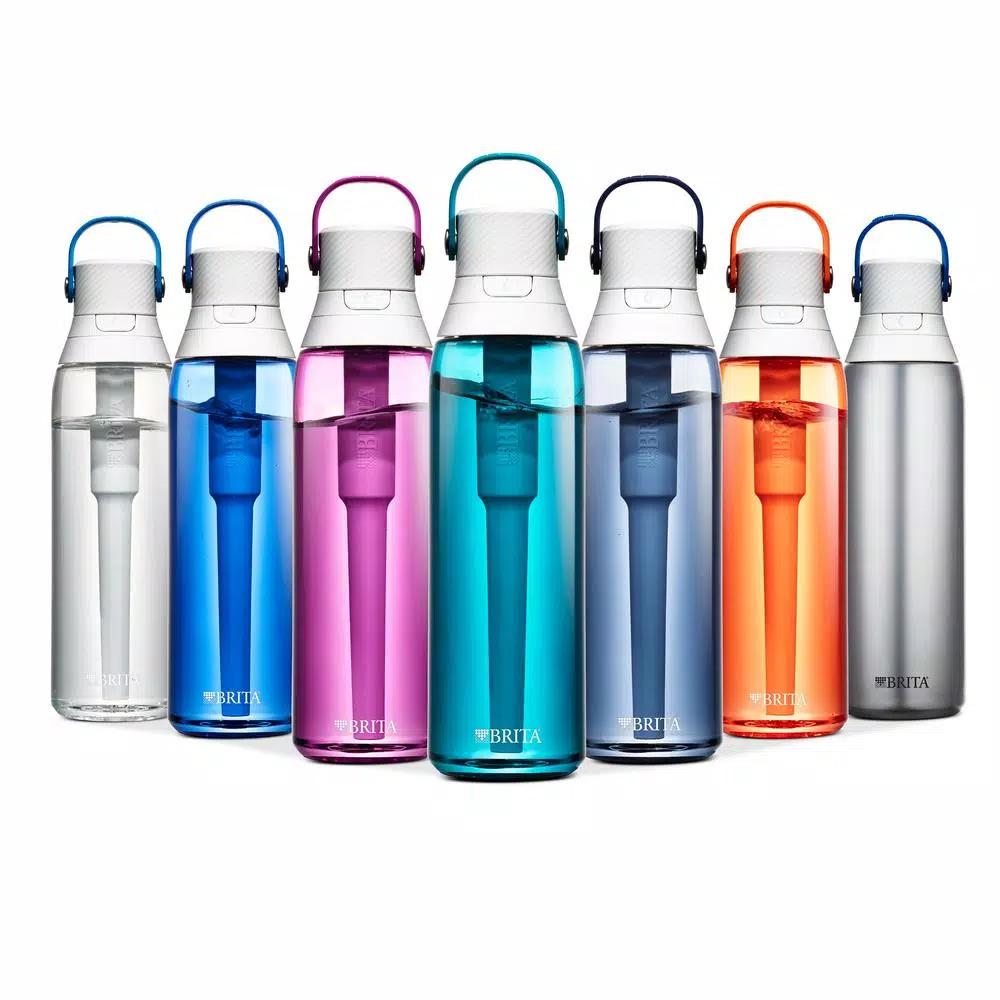 Brita 26 oz. Premium Filtering Water Bottle, Night Sky Blue, BPA-Free with 1 Filter