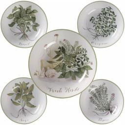 Certified International Fresh Herbs Multi-Colored Ceramic Pasta Bowl Set, 5-Piece thumbnail 1