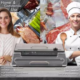 NutriChef Kitchen Pro Stainless Steel Food Vacuum Sealer System with Vacuum Bags and Roll thumbnail 2
