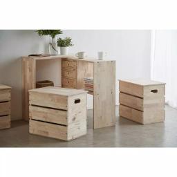 ORE International Mid-Century Modern Natural Wood Storage Box & Multipurpose Bench thumbnail 4