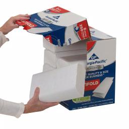 Georgia-Pacific White Premium Multifold Paper Towels, 1-Ply, 250 Count (8-Pack Carton) thumbnail 2