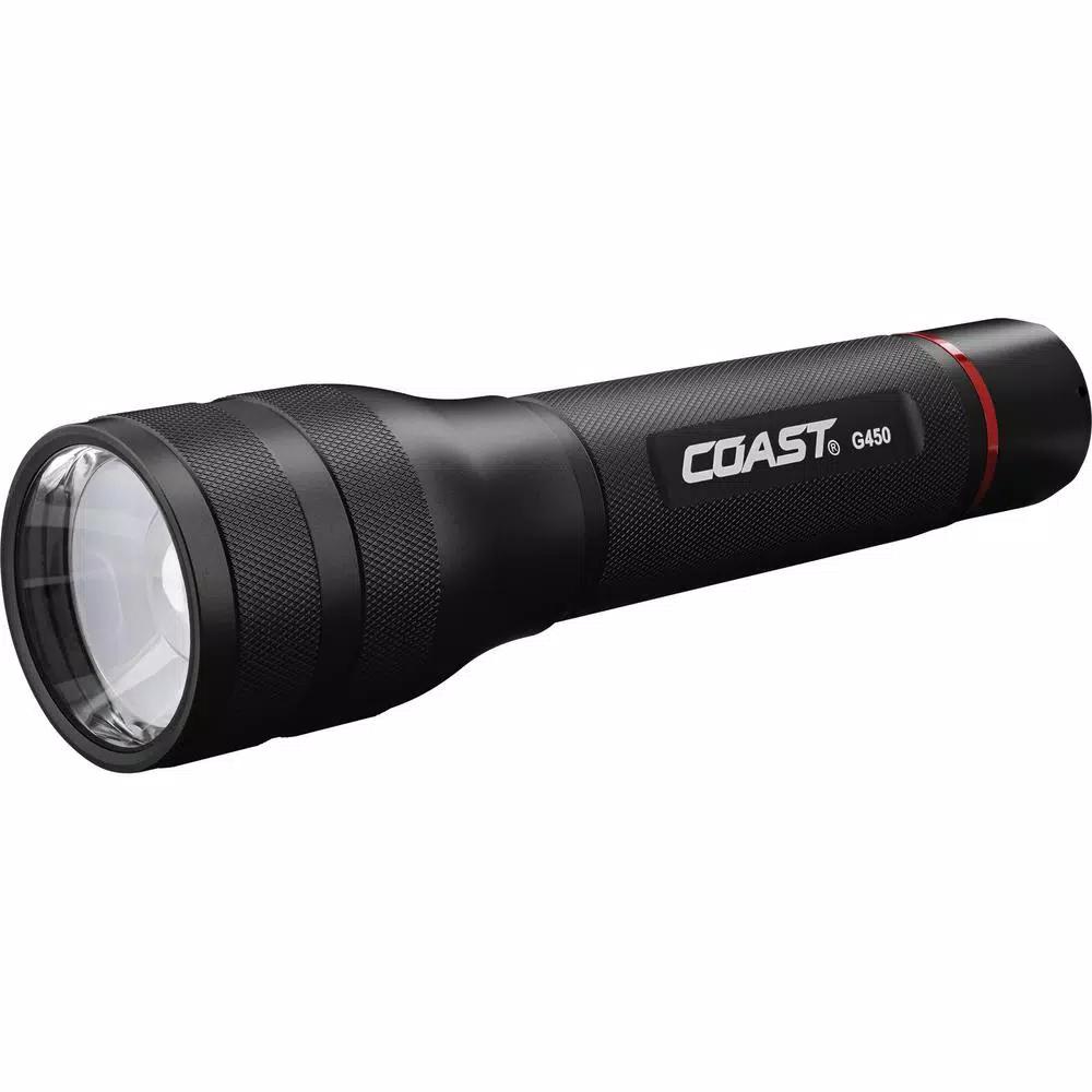 Coast G450 1400 Lumen LED Flashlight with Twist Focus and Pure Beam Optic