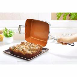 Gotham Steel 9.5 in. Ti-Ceramic Non-Stick Deep Square Fry Pan Set, 4-Piece thumbnail 4