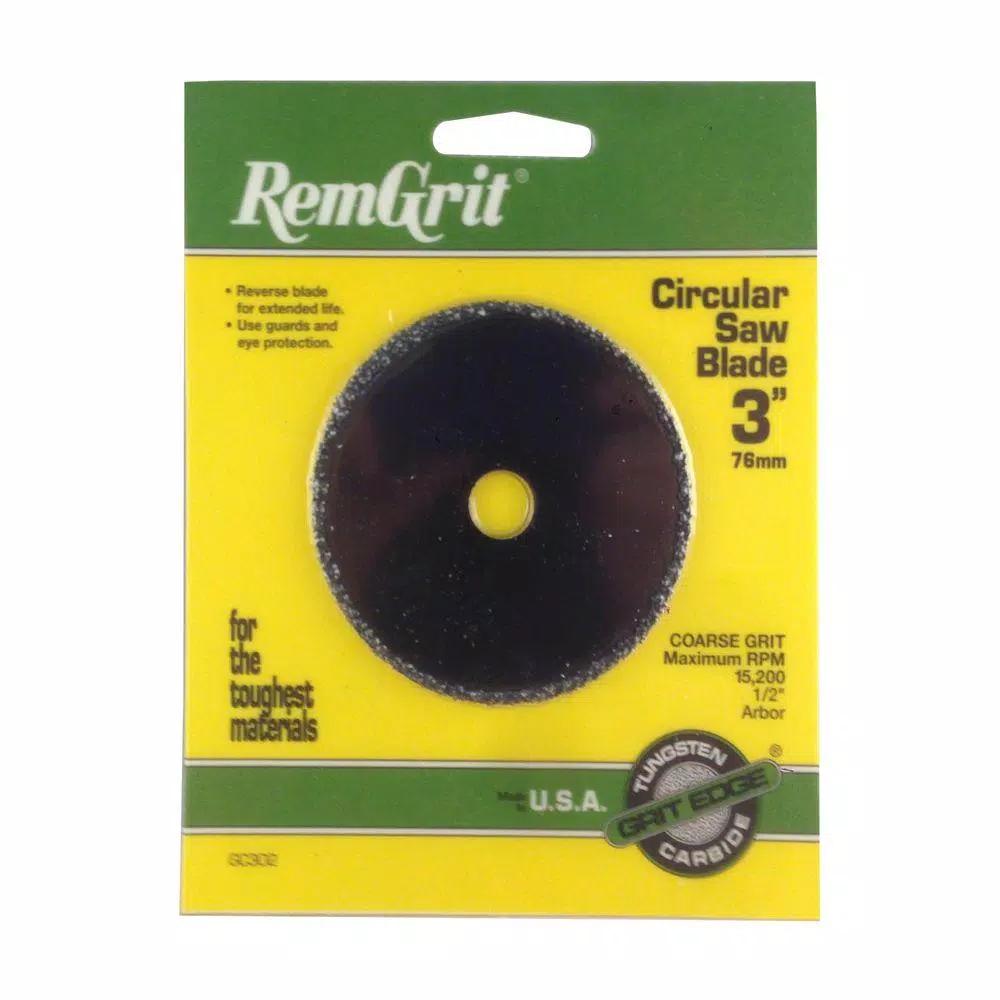 RemGrit 3 in. Carbide Grit Circular Saw Blade, 1/2 in. Arbor, Coarse Grit