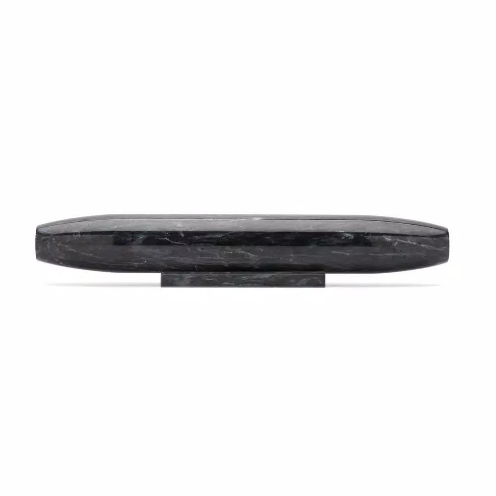 Fox Run 12 in. Black Marble Tapered French Rolling Pin with Base