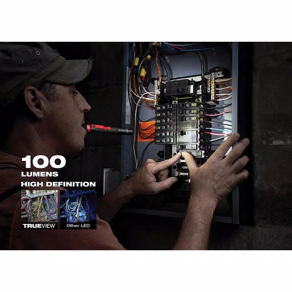 Milwaukee 100 Lumen TRUEVIEW High Definition LED Aluminum Penlight with Clip