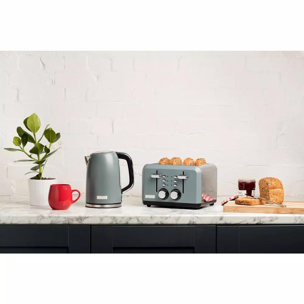 Haden Perth 1500W 4-Slice Wide Slot Toaster, Slate Grey