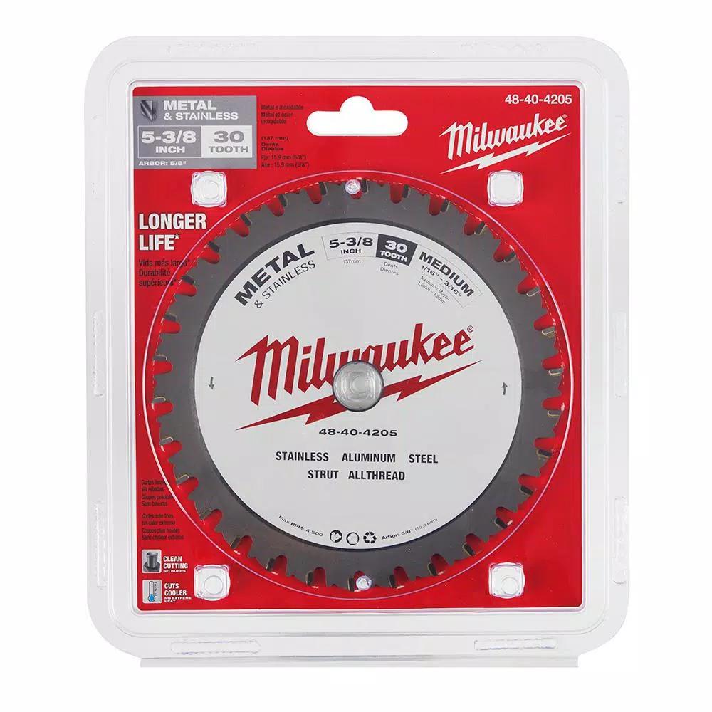 Milwaukee 5-3/8 in. 30T Carbide Metal & Stainless Steel Circular Saw Blade
