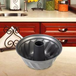 Home Basics Non-Stick Steel Fluted Bundt Cake Pan, Grey thumbnail 6