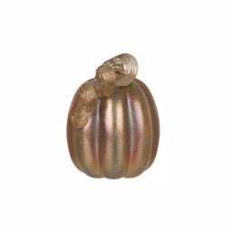 Glitzhome Blue and Gold Glittery Glass Pumpkin Set of 2 - Handmade Indoor Tabletop Decor thumbnail 2