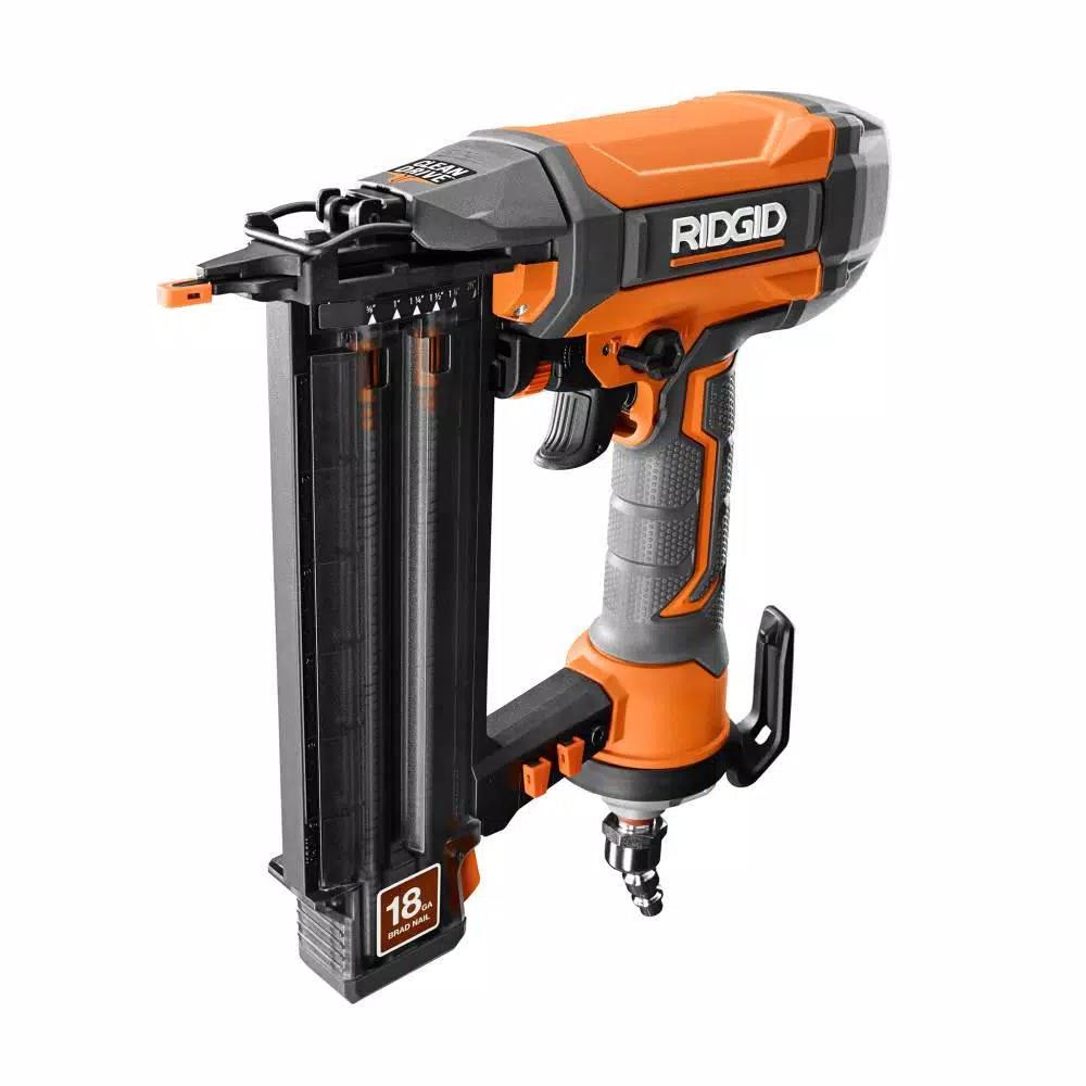 RIDGID 18-Gauge 2-1/8 in. Brad Nailer Kit with CLEAN DRIVE Technology and 50 ft. Lay Flat Air Hose