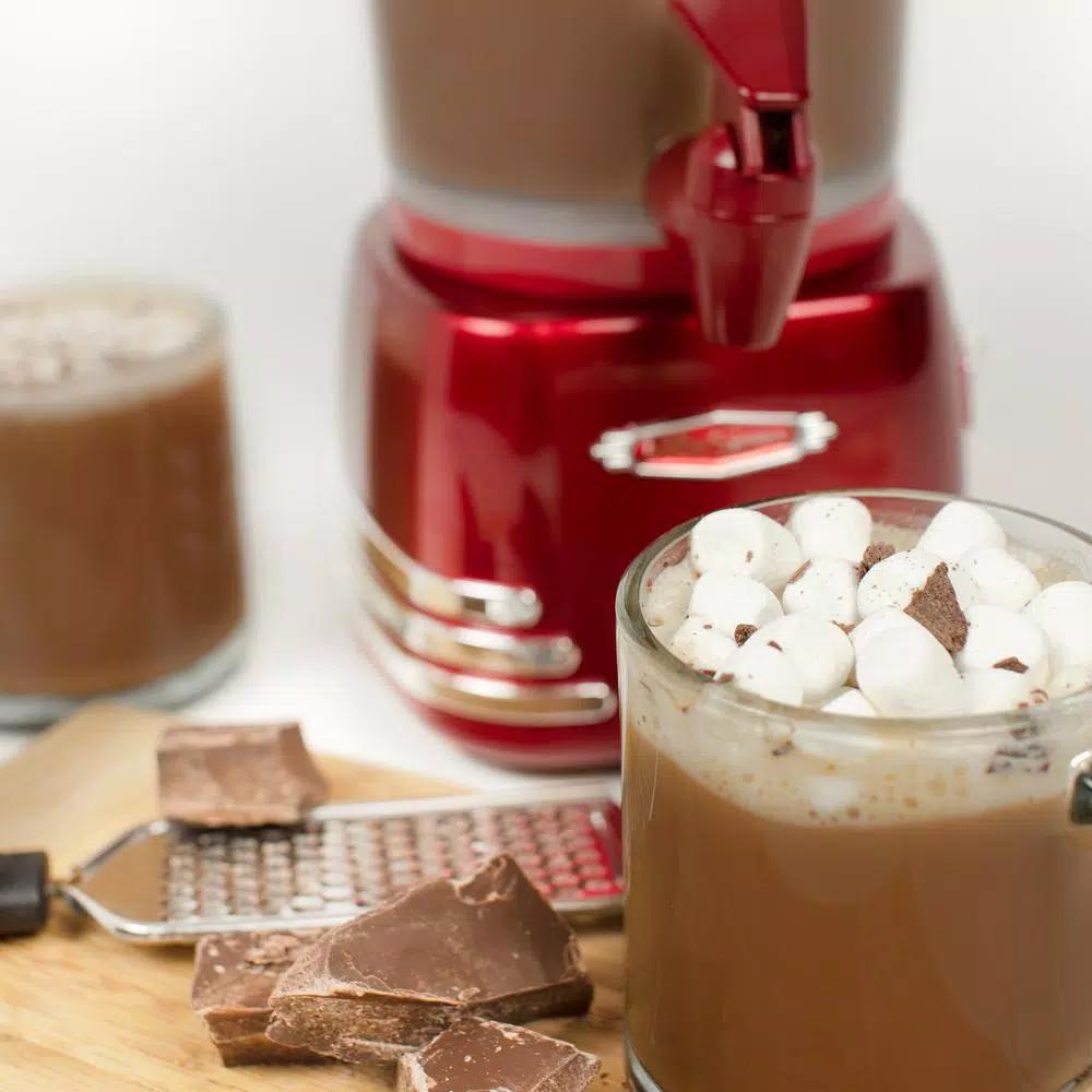 Nostalgia HCM700RETRORED Retro Series 600W Hot Chocolate Maker, Red