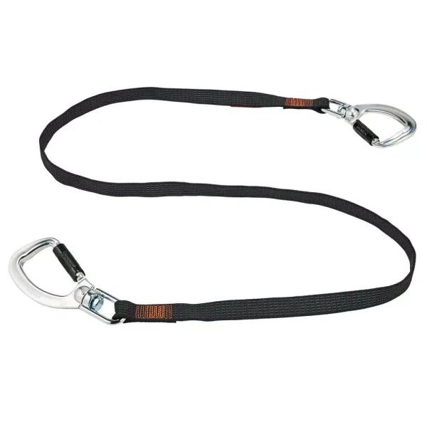 Ergodyne Squids 3139 Tool Lanyard with 40 lb. Capacity Black Dual Double-Locking Carabiner and Swivel