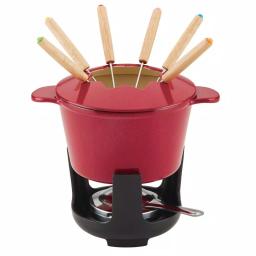Rachael Ray 1.5-Quart Cast Iron Fondue Pot Set with Red Shimmer Enamel Finish thumbnail 1