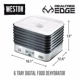 Weston Realtree Edge 6-Tray Stainless Steel Digital Food Dehydrator with Camo Storage Cover thumbnail 2