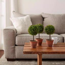 Pure Garden 11.5 in. Faux Boxwood Topiary Arrangements with Decorative Pots, Set of 3 thumbnail 5