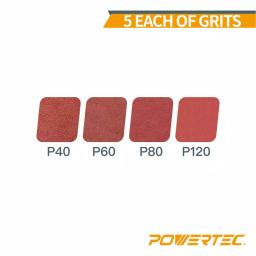 POWERTEC 3 in. x 18 in. Aluminum Oxide Sanding Belt Assortment, 20-Pack (40/60/80/120 Grit) thumbnail 2