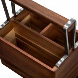 Honey-Can-Do Acacia Wood and MDF Kitchen Utensil Holder with Gunmetal Steel Accents thumbnail 3