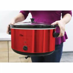 Elite Platinum 8.5 Qt. Red Slow Cooker with Removable Stoneware Pot thumbnail 2