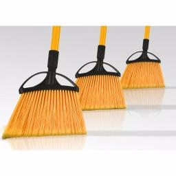 Alpine Industries 10 in. Angle Broom with Fiberglass Handle, Yellow (3-Pack) thumbnail 2