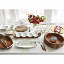 Libbey 8-Piece Glass and Metal Entertaining Set with Caddy and Serving Spoons thumbnail 5