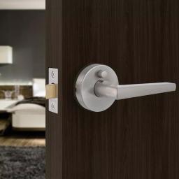 Toledo Fine Locks Tarragona Satin Nickel Privacy Bed/Bath Door Lever Set by Toledo Fine Locks thumbnail 2