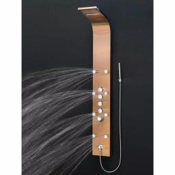 AKDY 65 in. 8-Jet Bronze Stainless Steel Shower Panel System with Rainfall Waterfall and Handheld Wand thumbnail 3