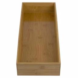 Unbranded Natural Bamboo Drawer Organizer - 15 in. x 6 in. x 2.5 in. Rustic Storage Box thumbnail 1