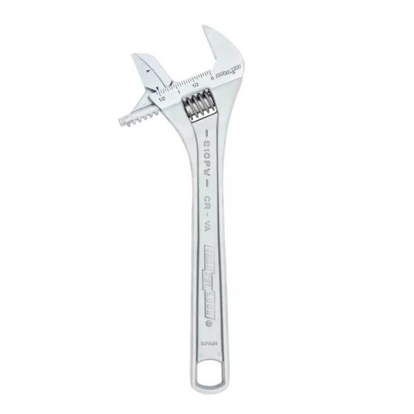 Channellock 810PW 10 in. Reversible Jaw Adjustable Pipe Wrench, Chrome Vanadium Steel
