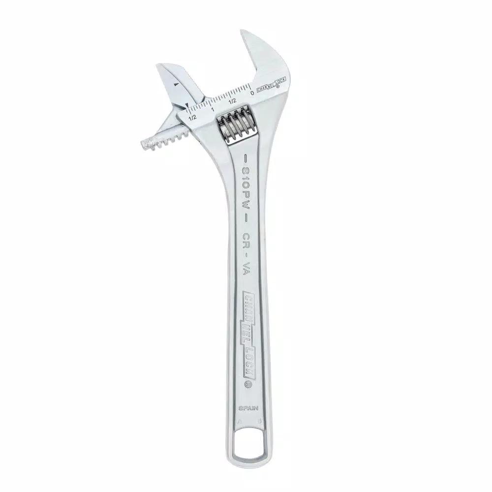 Channellock 810PW 10 in. Reversible Jaw Adjustable Pipe Wrench, Chrome Vanadium Steel